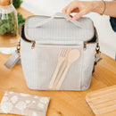 SoYoung - Pinstripe Heather Grey Lunch Poche FINAL SALE
