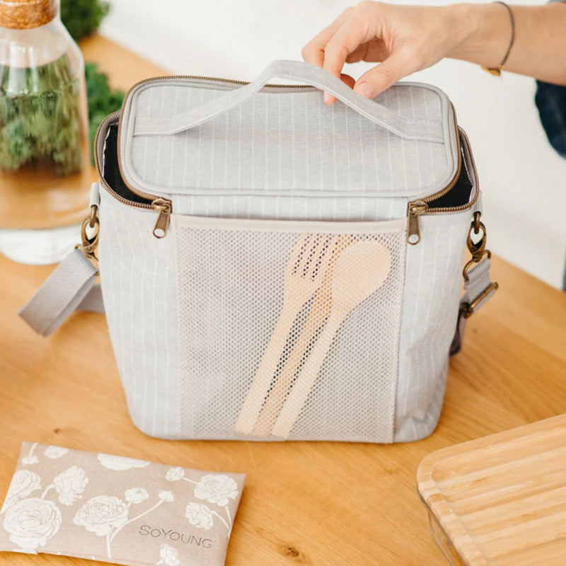 SoYoung - Pinstripe Heather Grey Lunch Poche