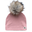 Lille Mus - Dusty Rose Fleece Pom Beanie - Adult