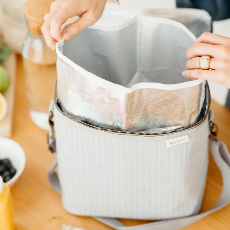 SoYoung - Pinstripe Heather Grey Lunch Poche
