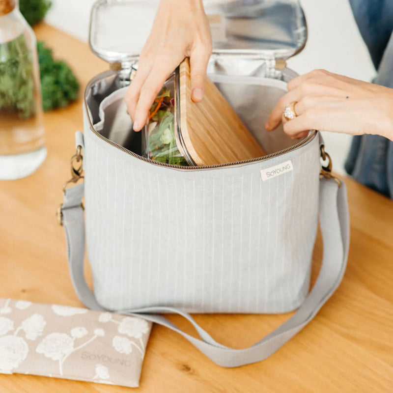 SoYoung - Pinstripe Heather Grey Lunch Poche