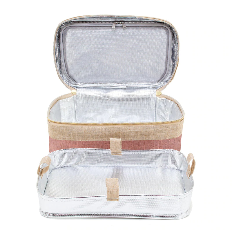 SoYoung - Linen Beauty Essentials Poche - Rose Gold Colour Block