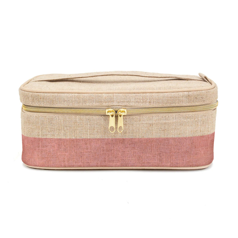 SoYoung - Linen Beauty Essentials Poche - Rose Gold Colour Block