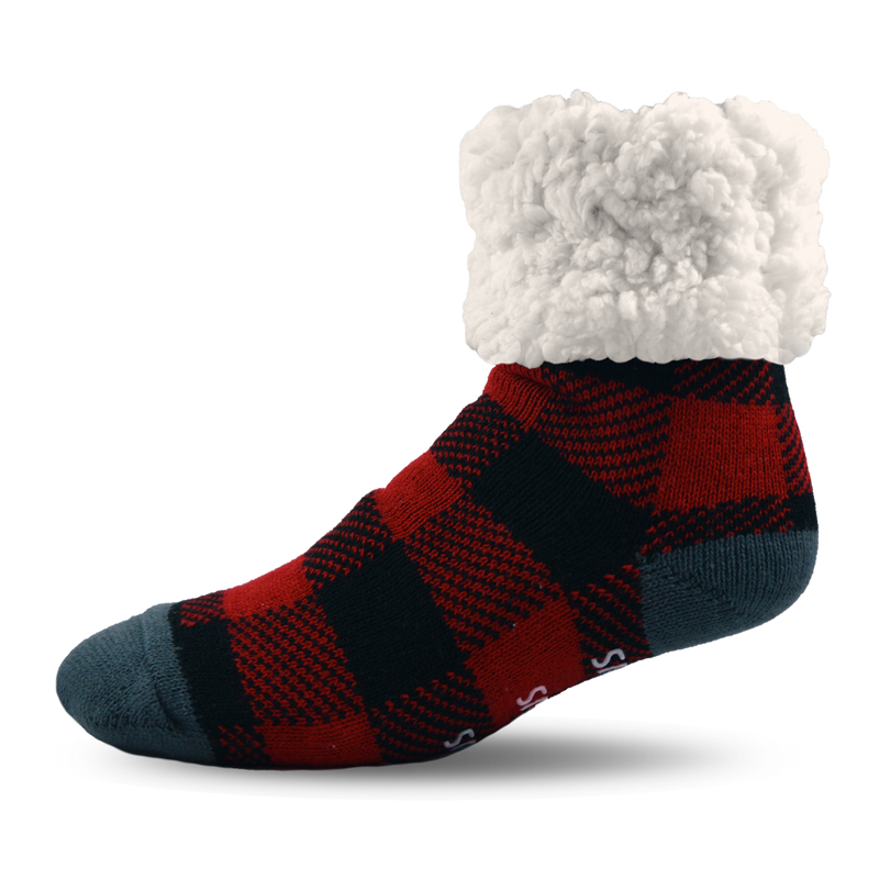 Pudus -  Kids Slipper Socks Lumberjack Red FINAL SALE