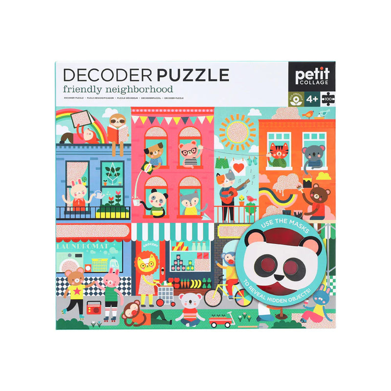 Petit Collage - Decoder Puzzle - Friendly Neighborhood