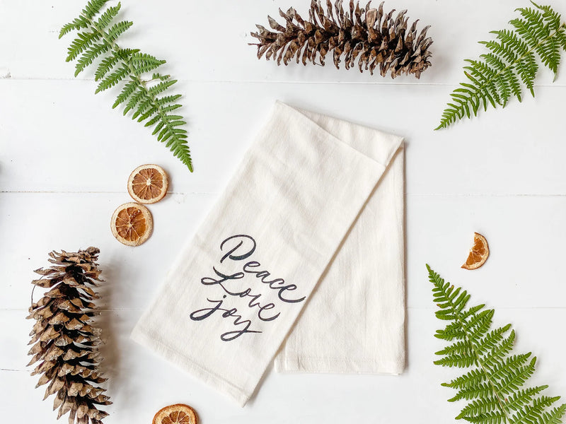 Your Green Kitchen -  Tea Towel Peace Love Joy