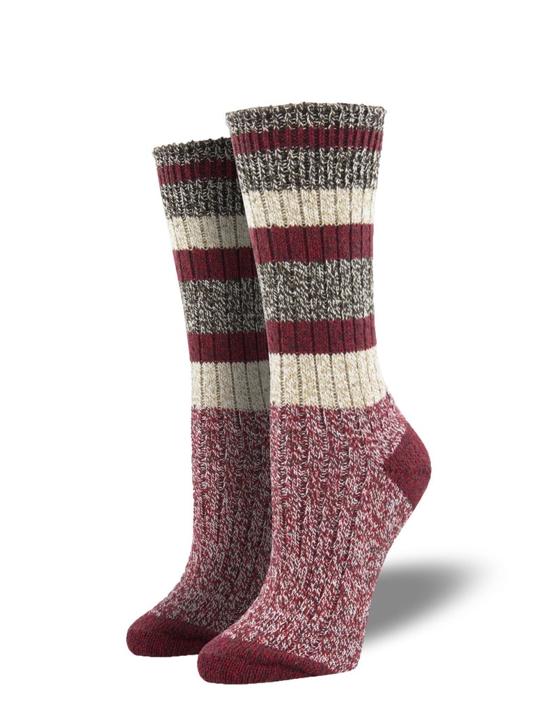 Socksmith Recycled Yarn Blend Socks - Yosemite Cabin Socks - Red