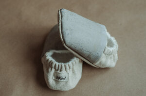 SoftSoul Footwear - Infant Slippers Handmade in Canada - Roen Light Grey - FINAL SALE