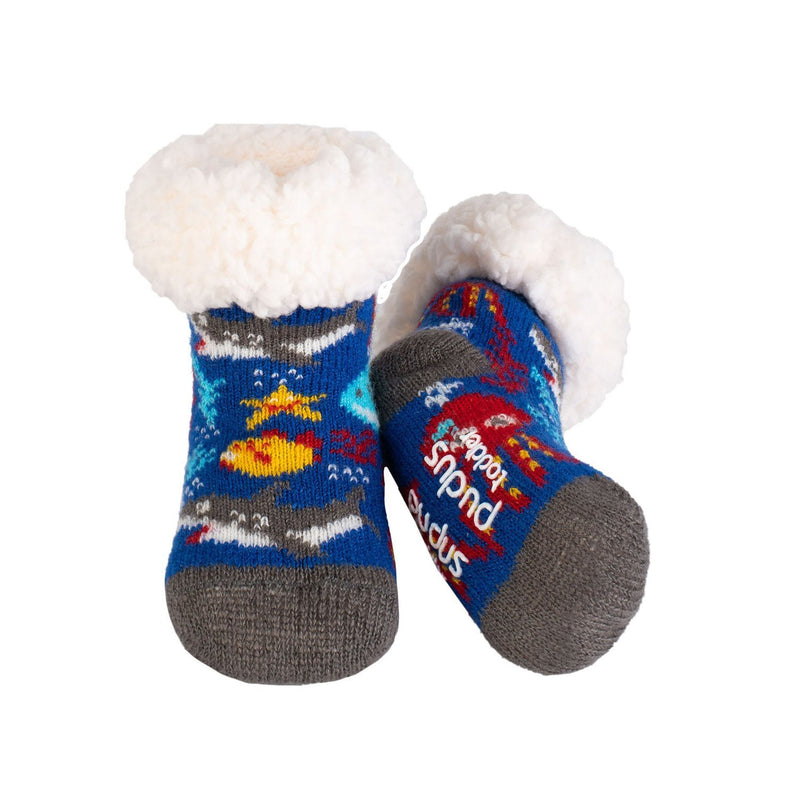 Pudus - Kid's Slipper Socks Sharks FINAL SALE