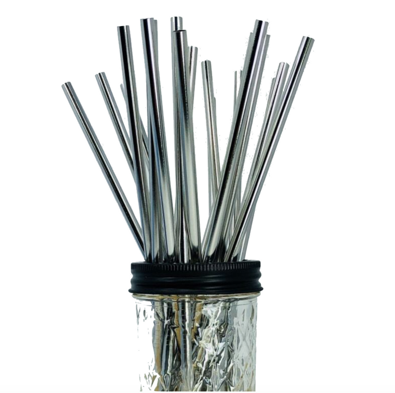 Mason Jar Lids - Thin Stainless Steel Straws