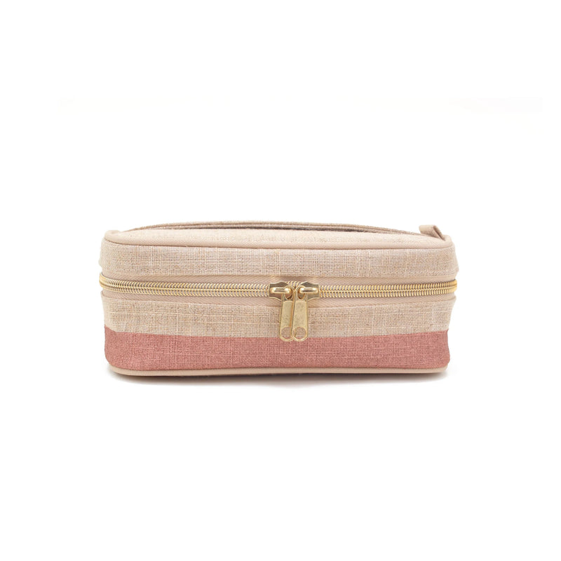 SoYoung - Linen Beauty Essentials Poche - Rose Gold Colour Block