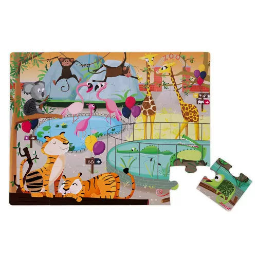 Janod -  A Day At The Zoo 20 Piece Tactile Puzzle